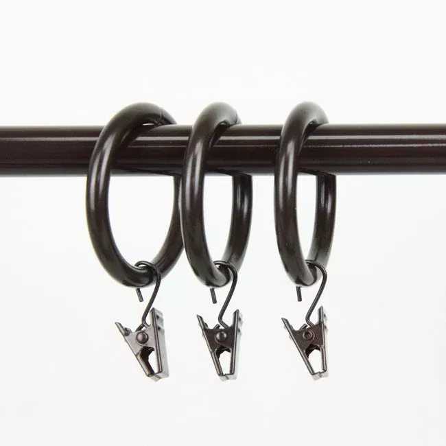 1-1/2" Curtain Rings w/ Clips (Set of 10)