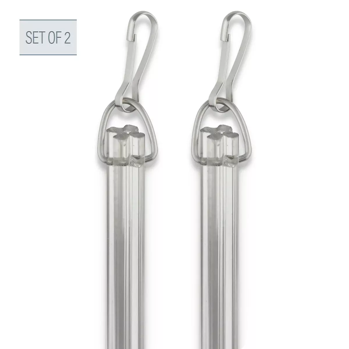 1/2" Fluted Clear PVC Baton with Metal Snap - 2 PC