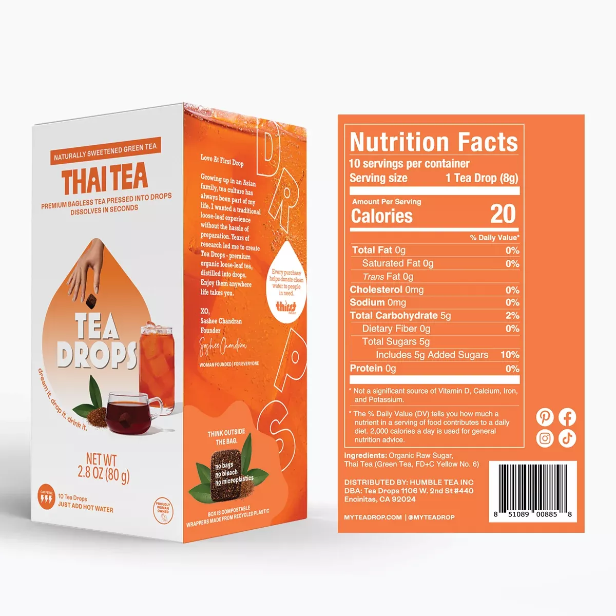 10 Count Thai Tea Box - Tea Drops