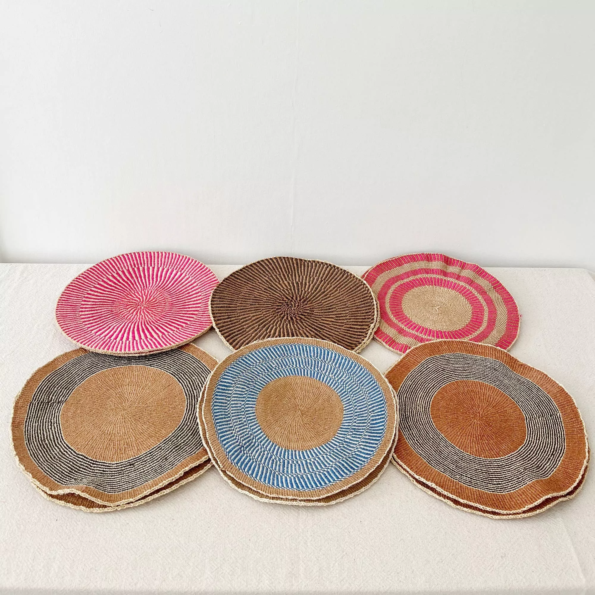 14" African Woven Placemats Set of 2 (OOAK)-Amsha