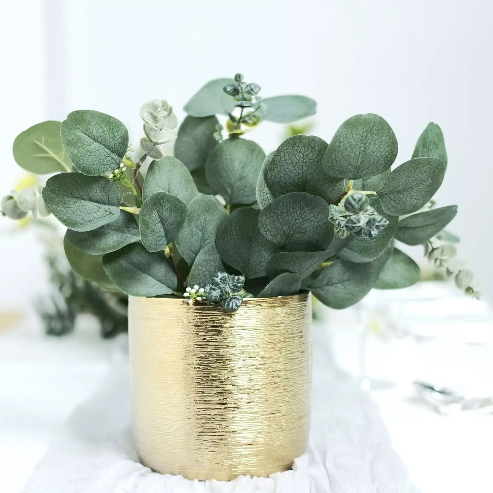 14 Pack 12" Artificial Silver Dollar Eucalyptus Stems - Real Touch