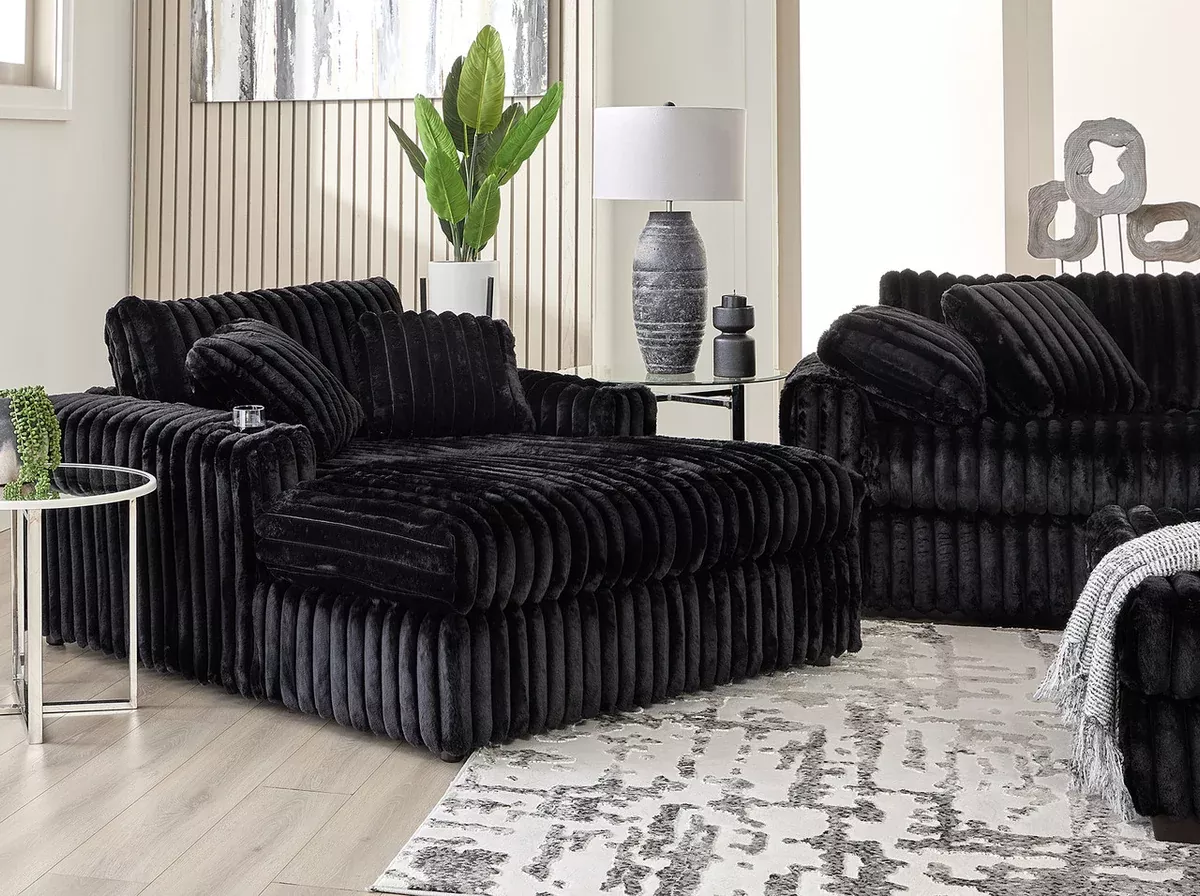 24550CHS Theater Chaise: Mondo Black or Champagne