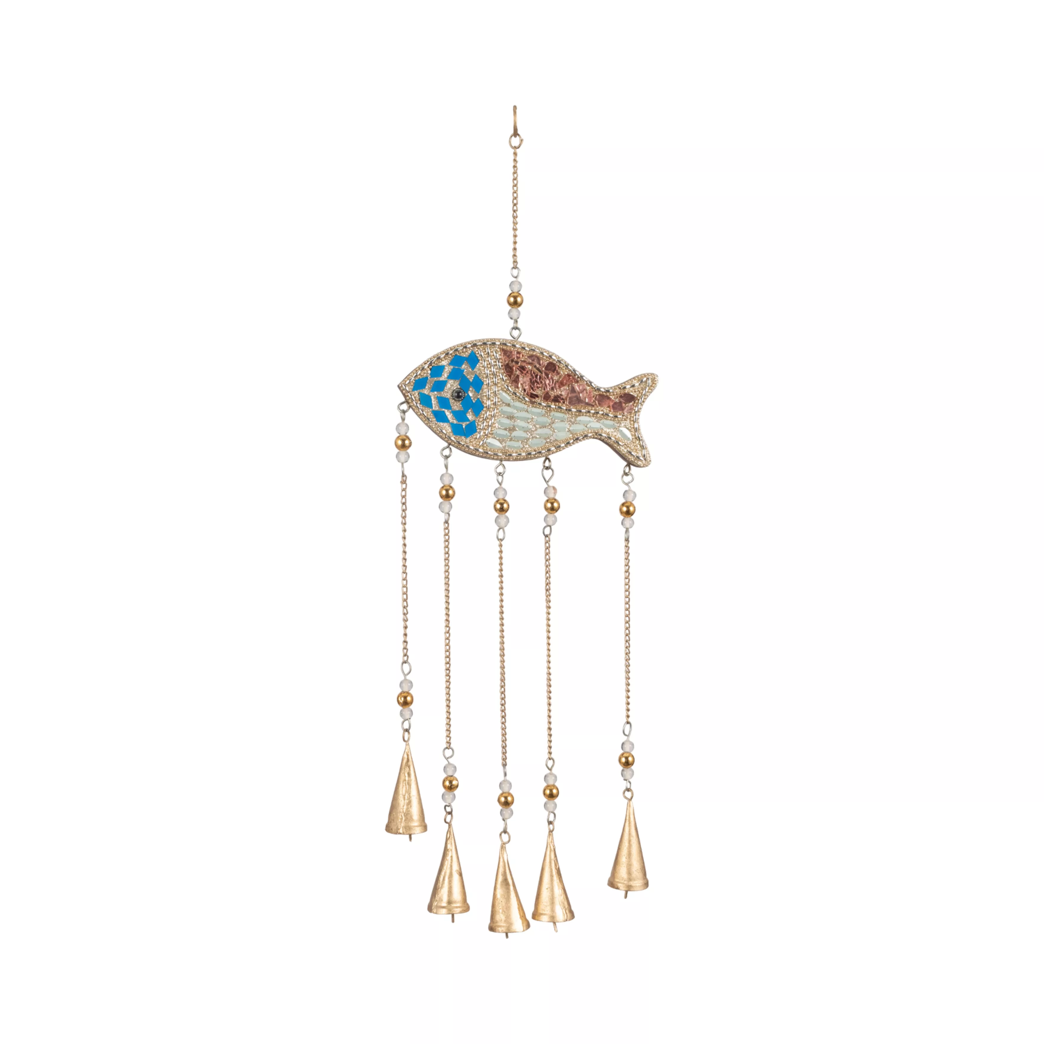 26" Mosaic Fish With Bells