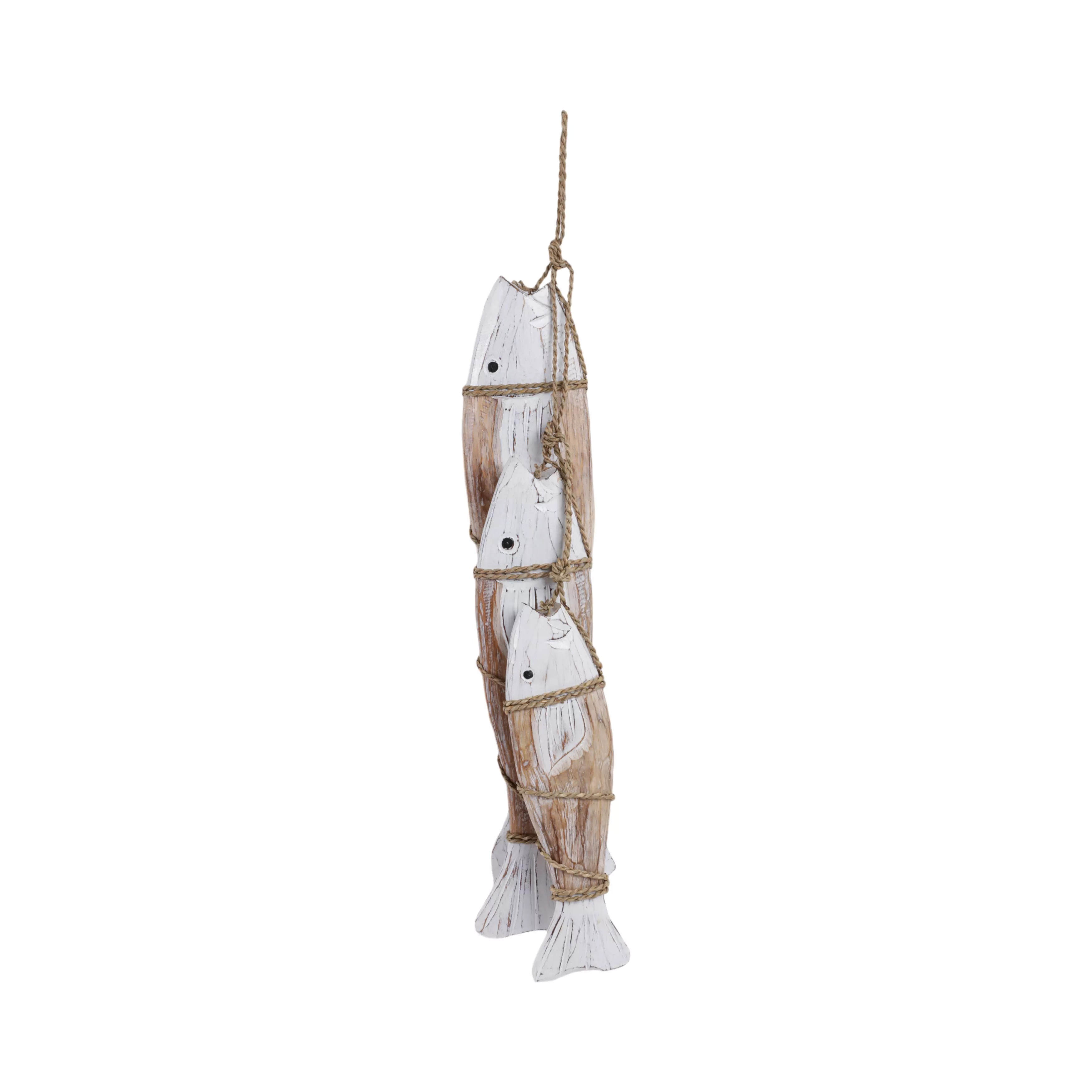 3 Wood Fish On A Rope