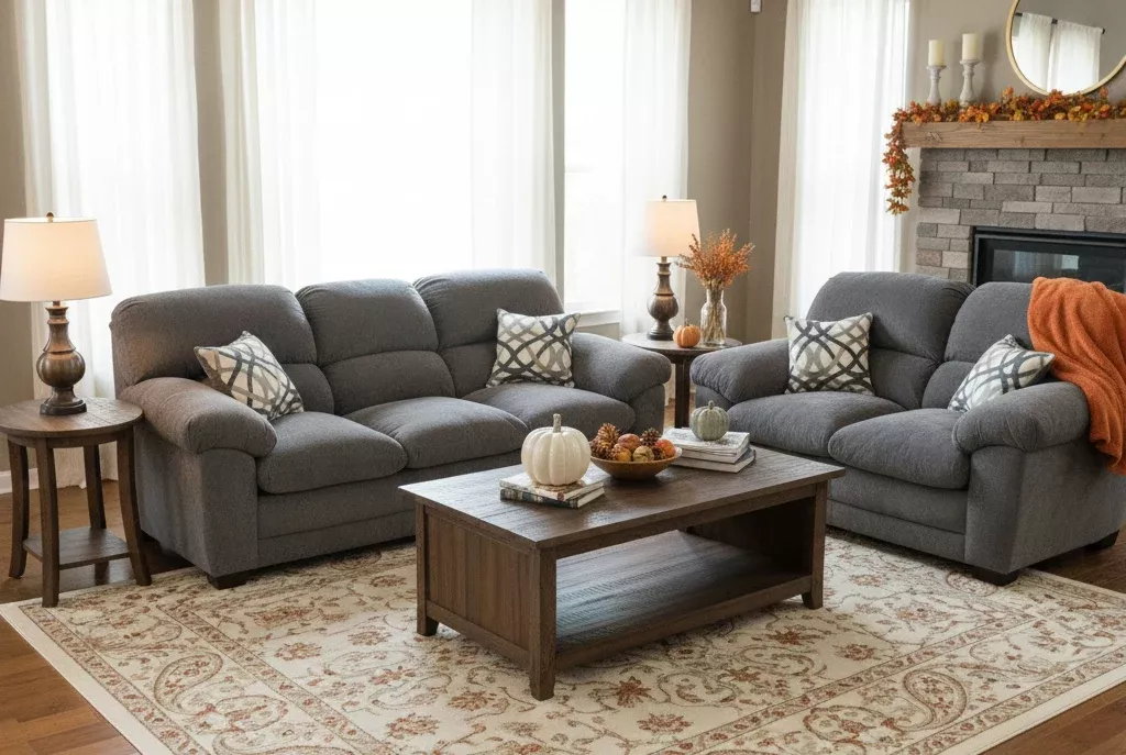 3500 High Back Pub Sofa and Love Seat Set by L&A