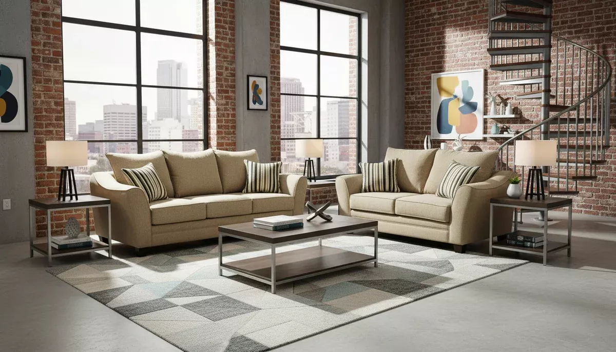 5380 Sofa and Loveseat Set by L&A