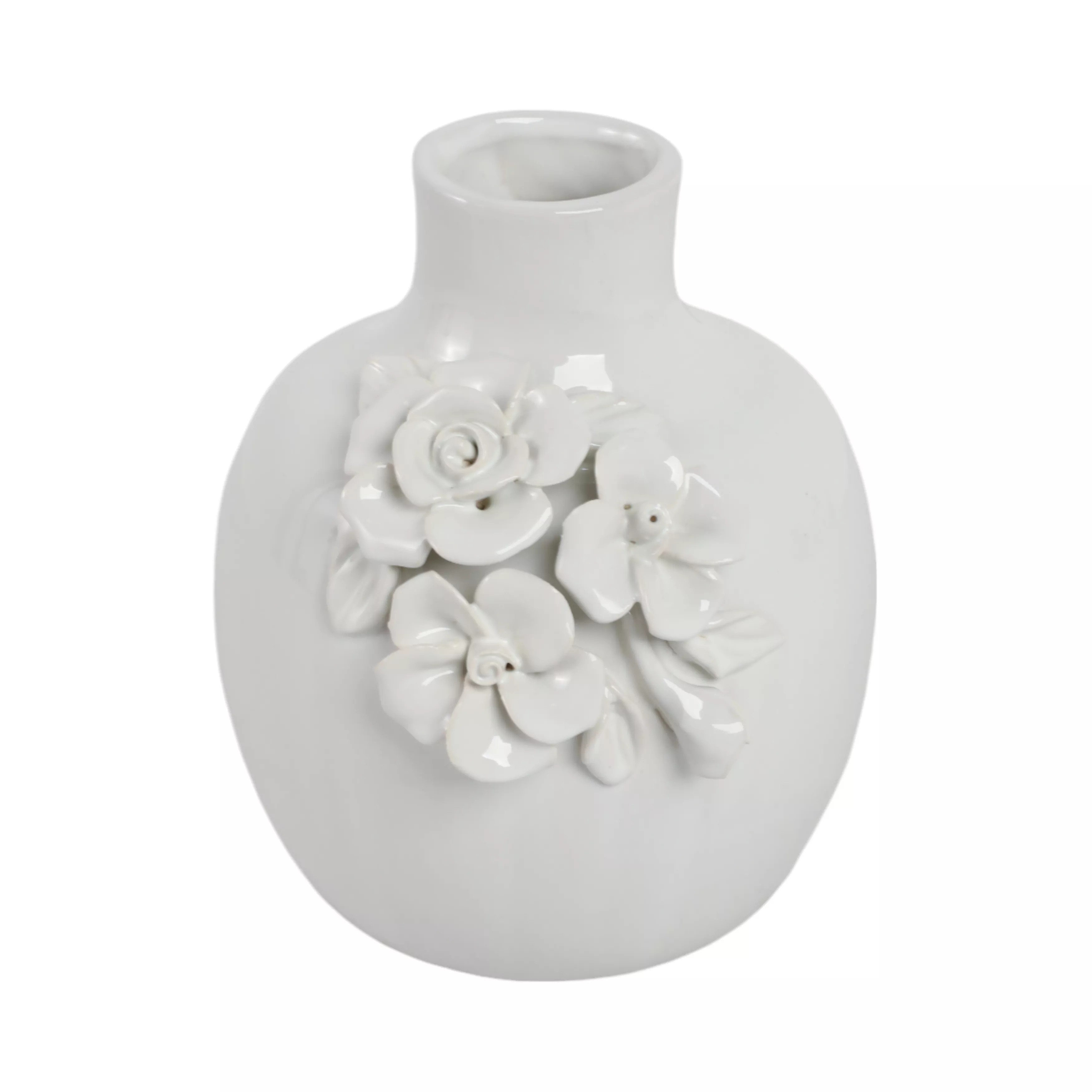 6x5" Rose Applique Bud Vase