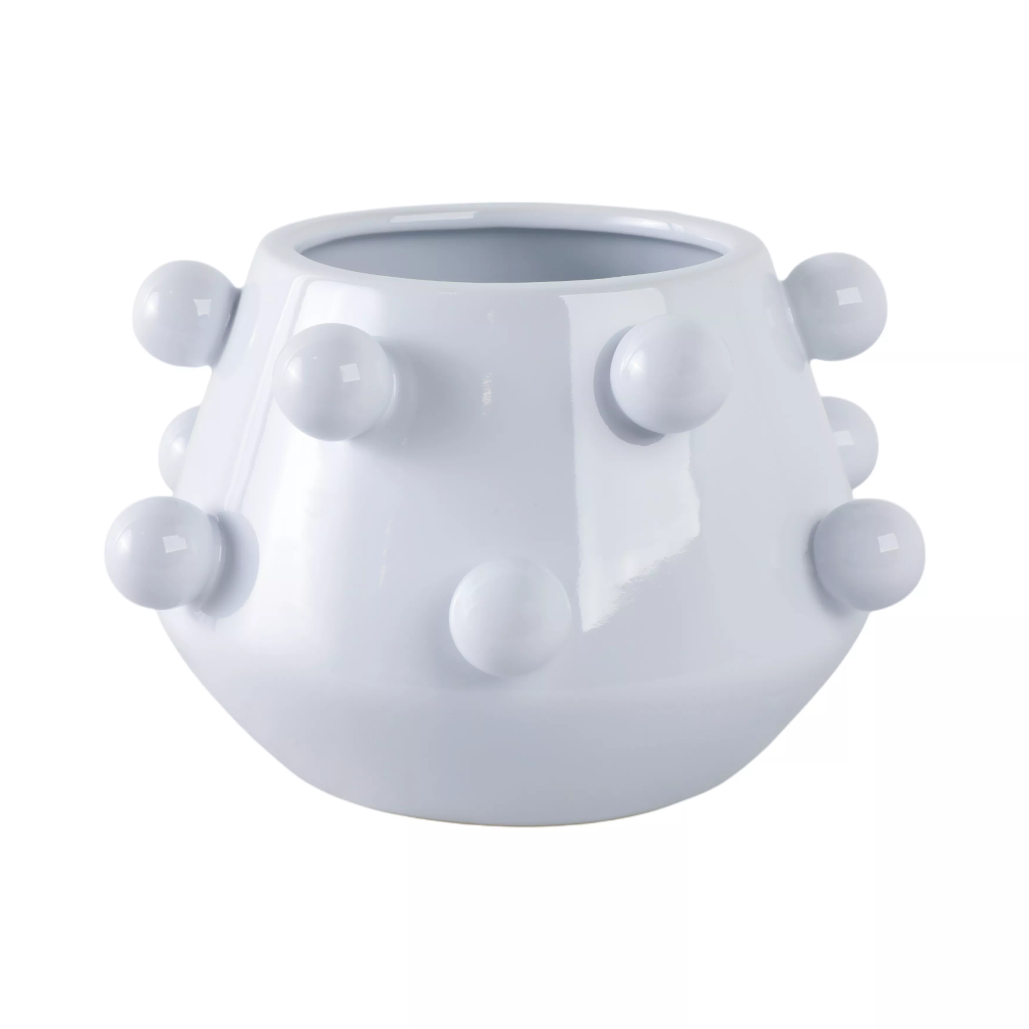 8" White Stone Bubble Planter