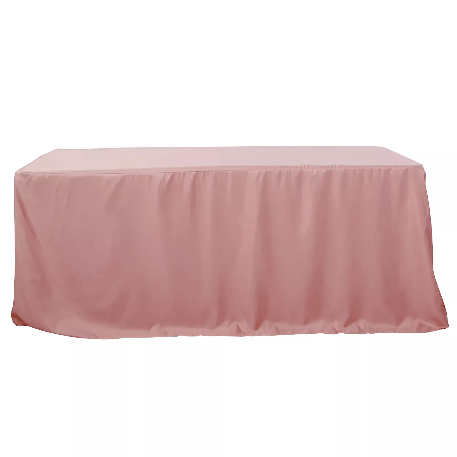 8ft Dusty Rose Fitted Polyester Rectangular Table Cover