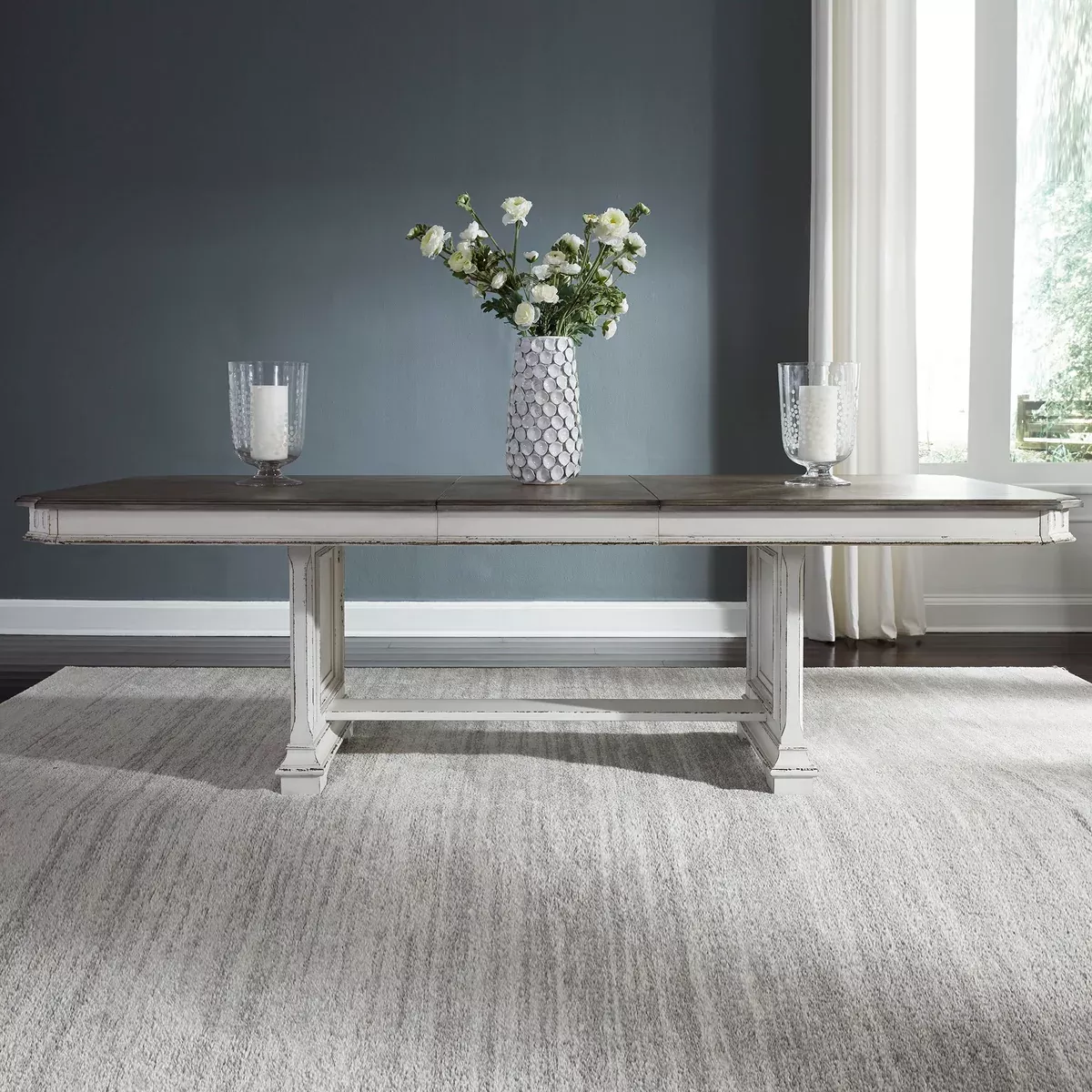 Abbey Park - Trestle Table - Antique White