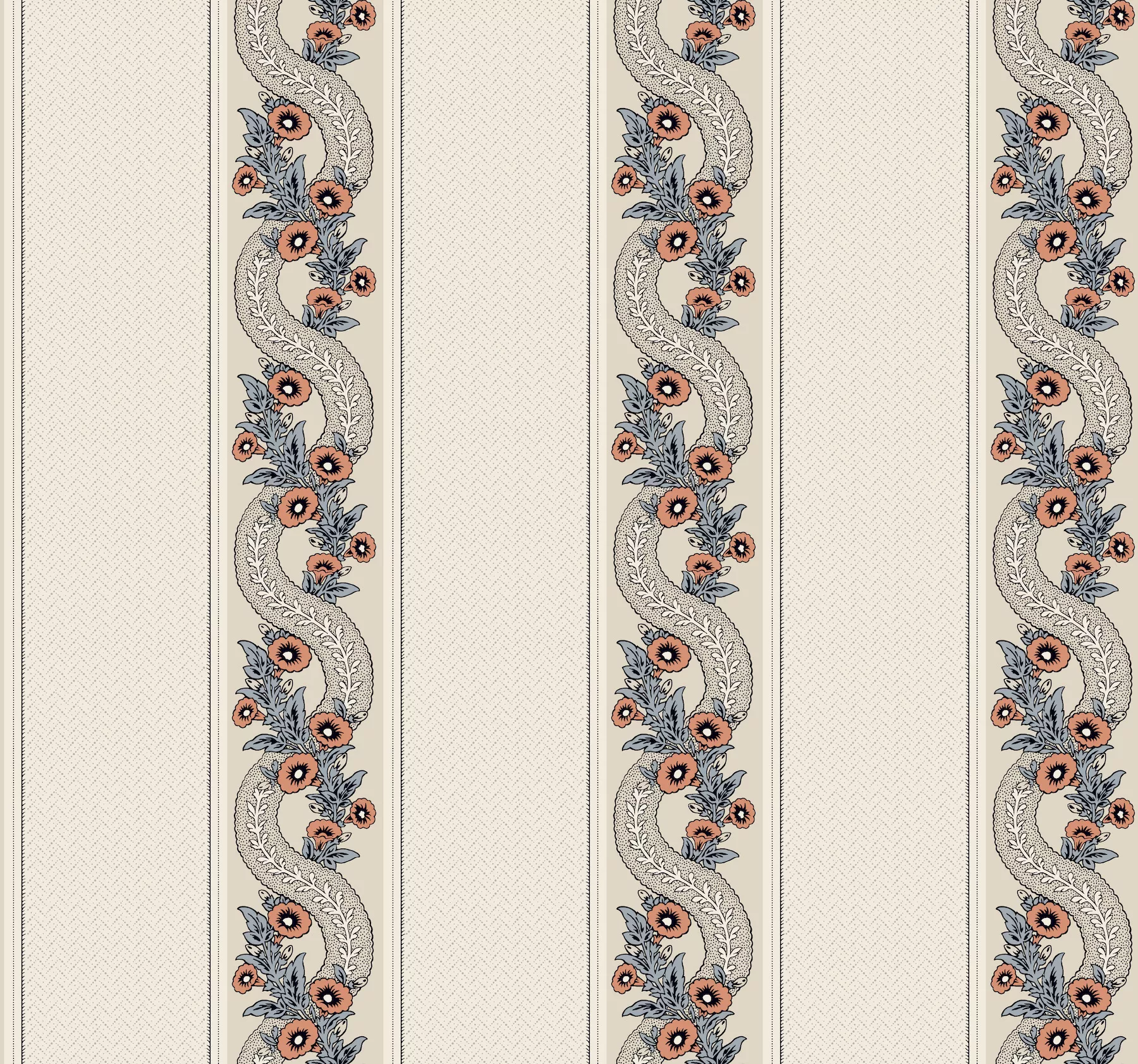 Abbey's Garland Coral Wallpaper (Set of 2)