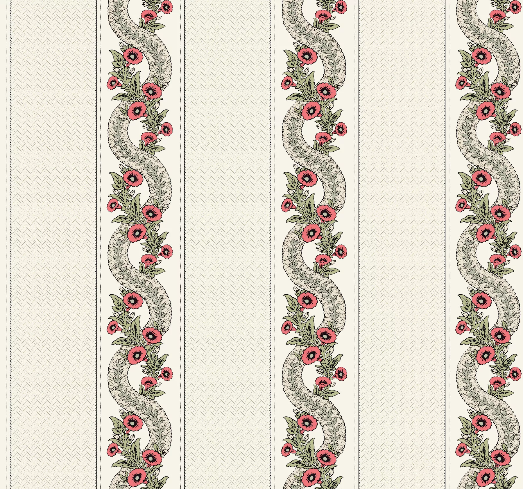 Abbey's Garland Red & Green Wallpaper (Set of 2)