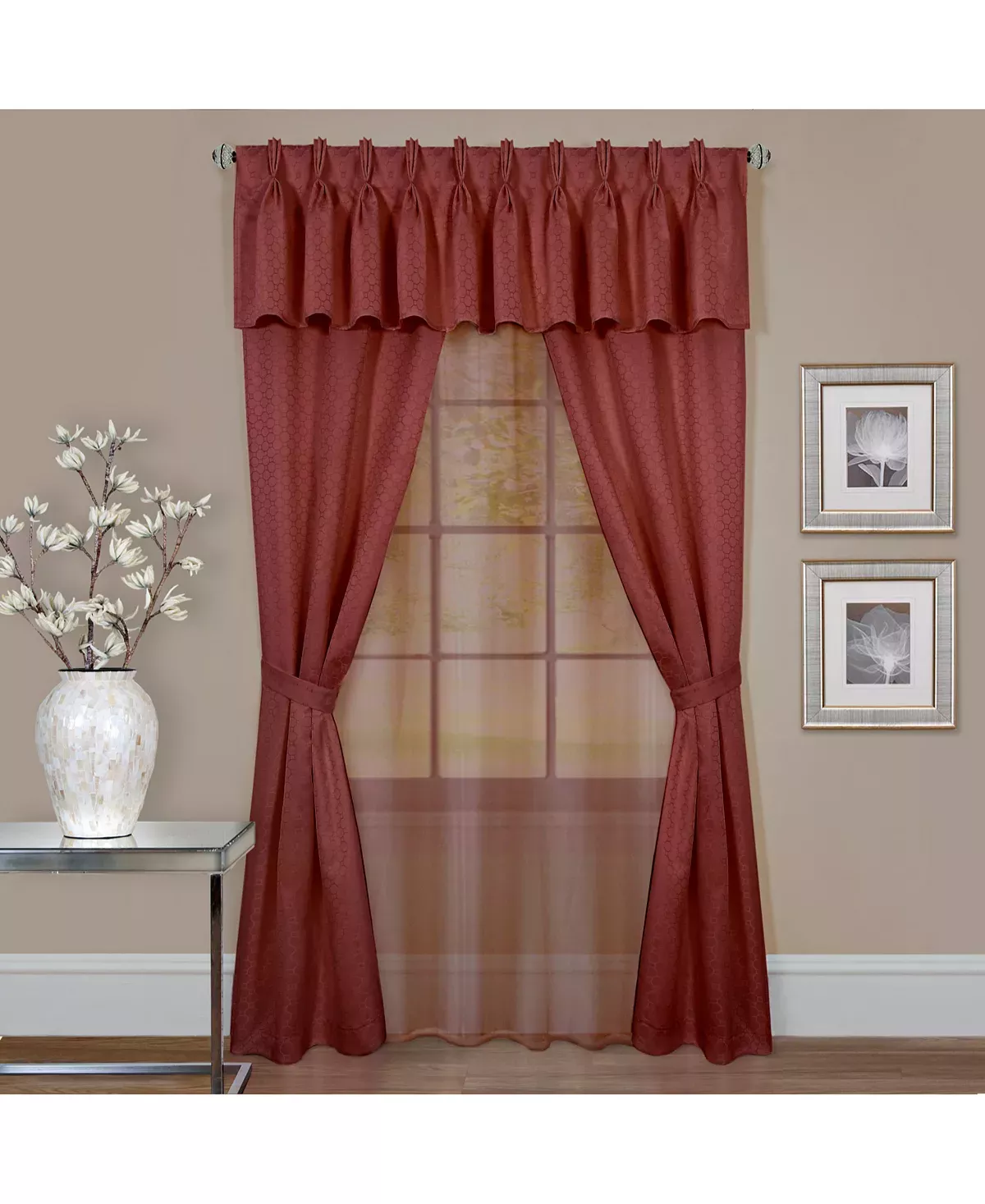Achim Claire 6 Pc Window Curtain Set, 55×63