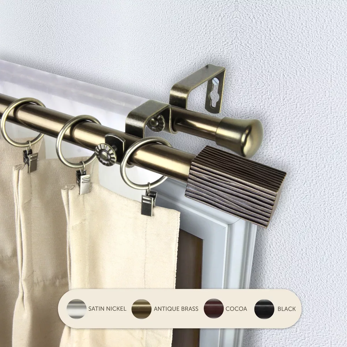 Alder 13/16" Double Curtain Rod