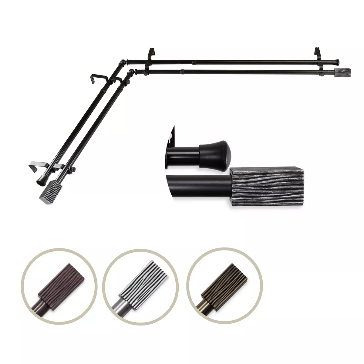 Alder Double Corner Curtain Rod