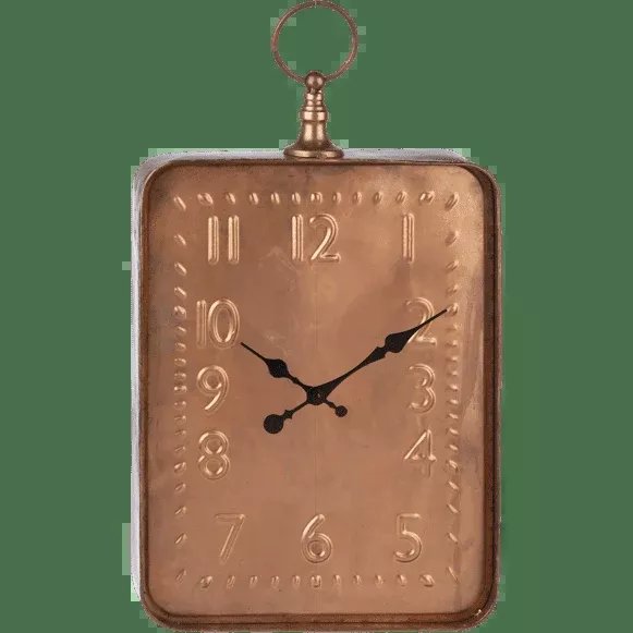 Antique Copper Finish Embossed Wall Clock