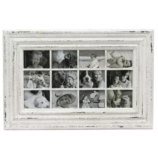 Antique White Window Collage Photo Frame