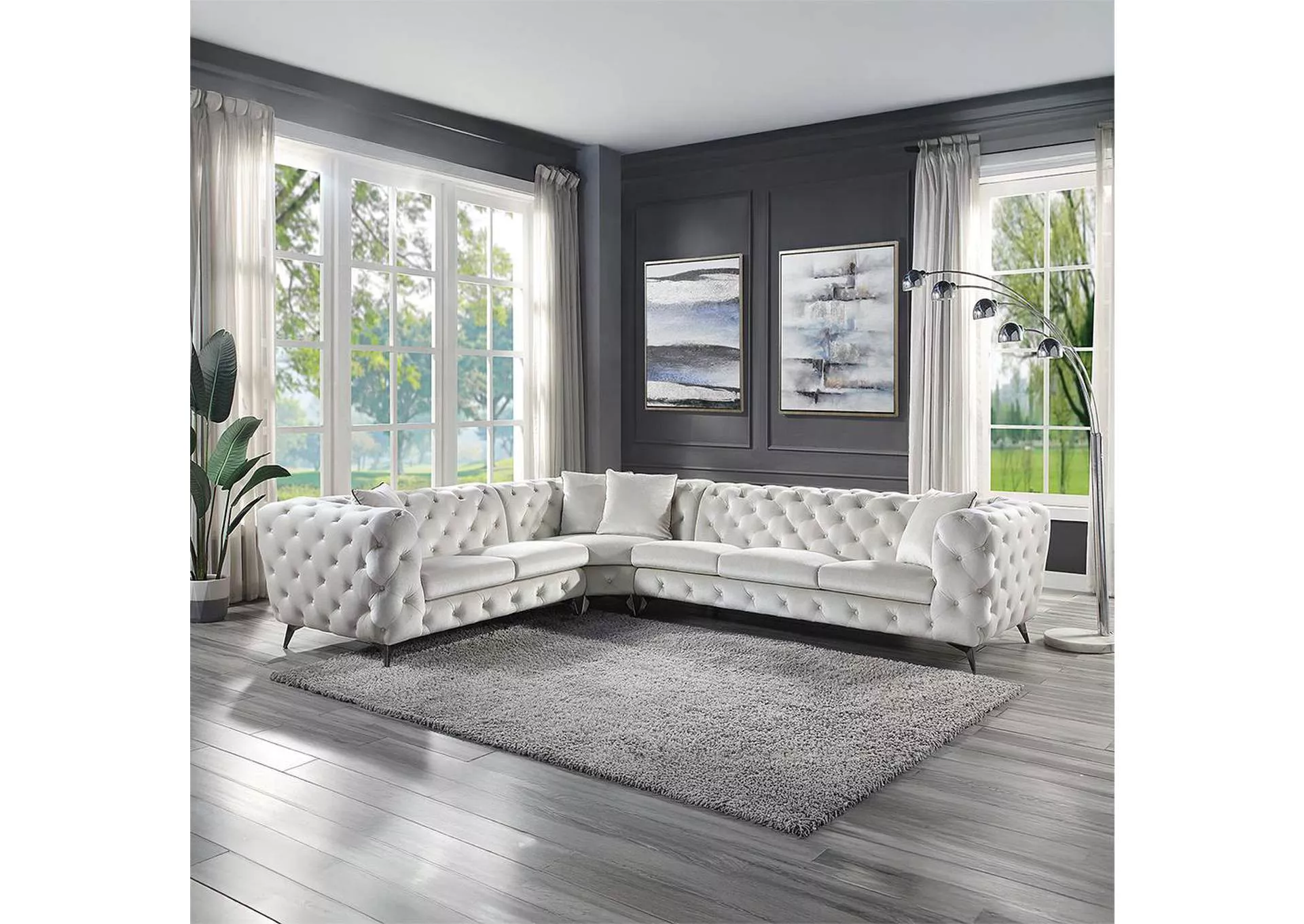 Atronia Sectional Sofa with 4 Pillows