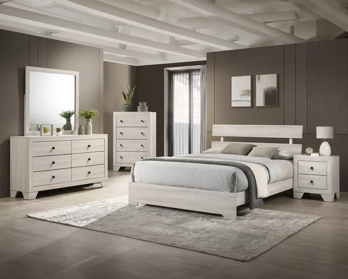 Atticus White Platform Beds