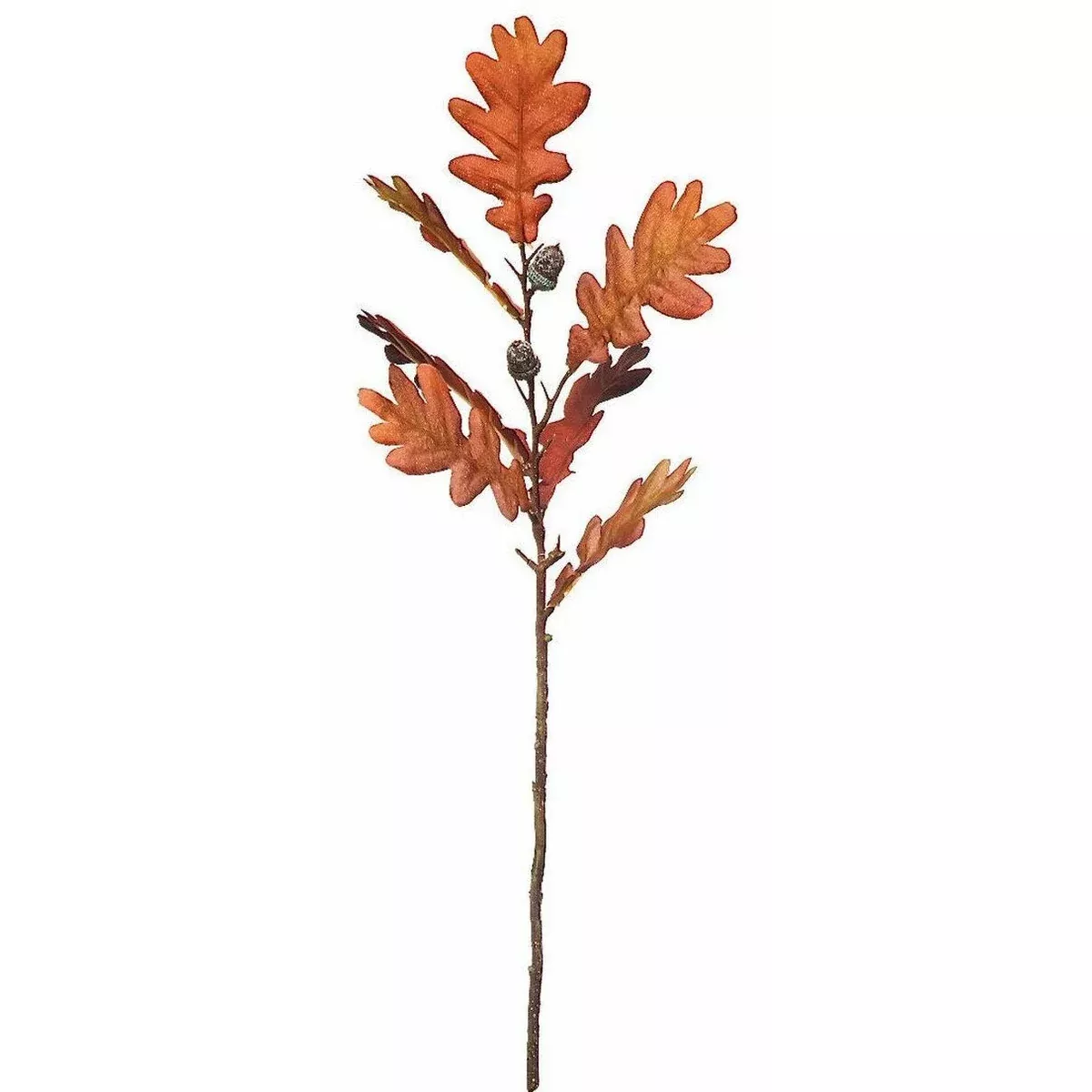 Autumn Faux Oak Leaf Stem With Acorns