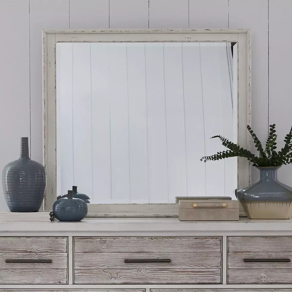 Backroads - Landscape Mirror - Weathered White