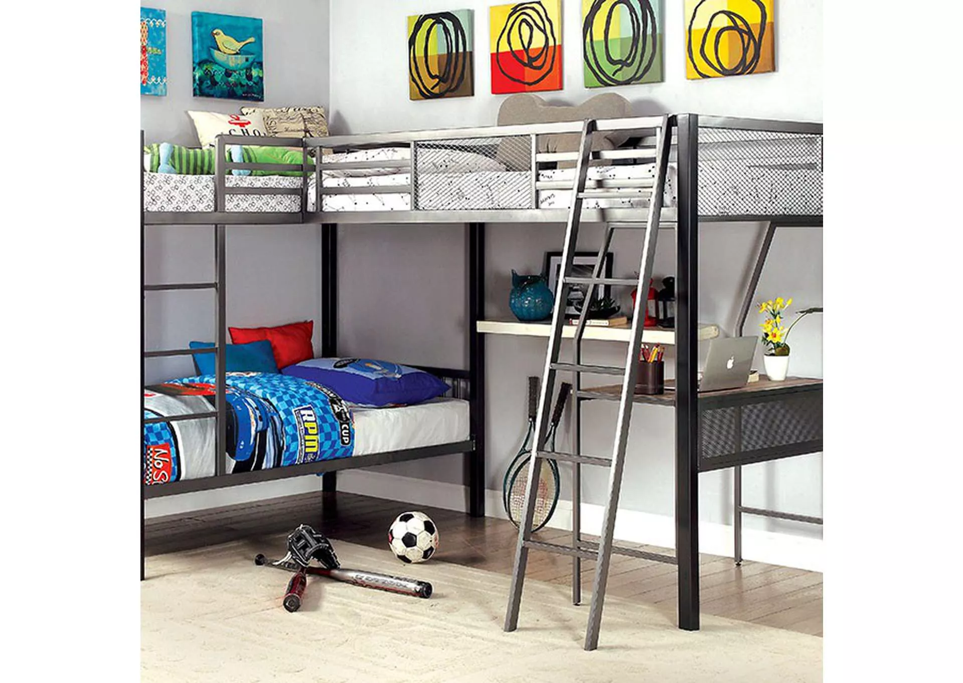 Ballarat - L-shaped Triple Twin Bunk Bed