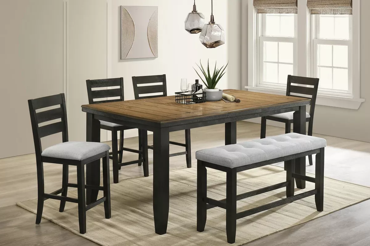 Bardstown Wheat Charcoal Counter Height Dining Sets by Crown Mark