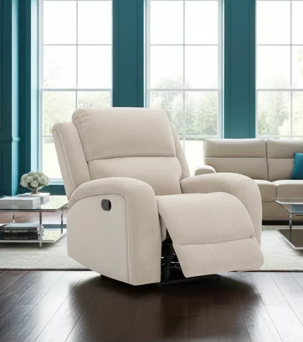 Beige Corduroy Manual Reclining Set