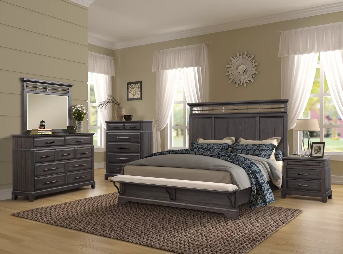 Bellamy Lane Panel Bedroom Set with Bench