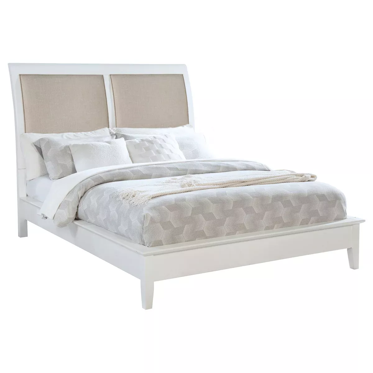 Bexhill 56-inch Upholstered Eastern King Panel Bed White