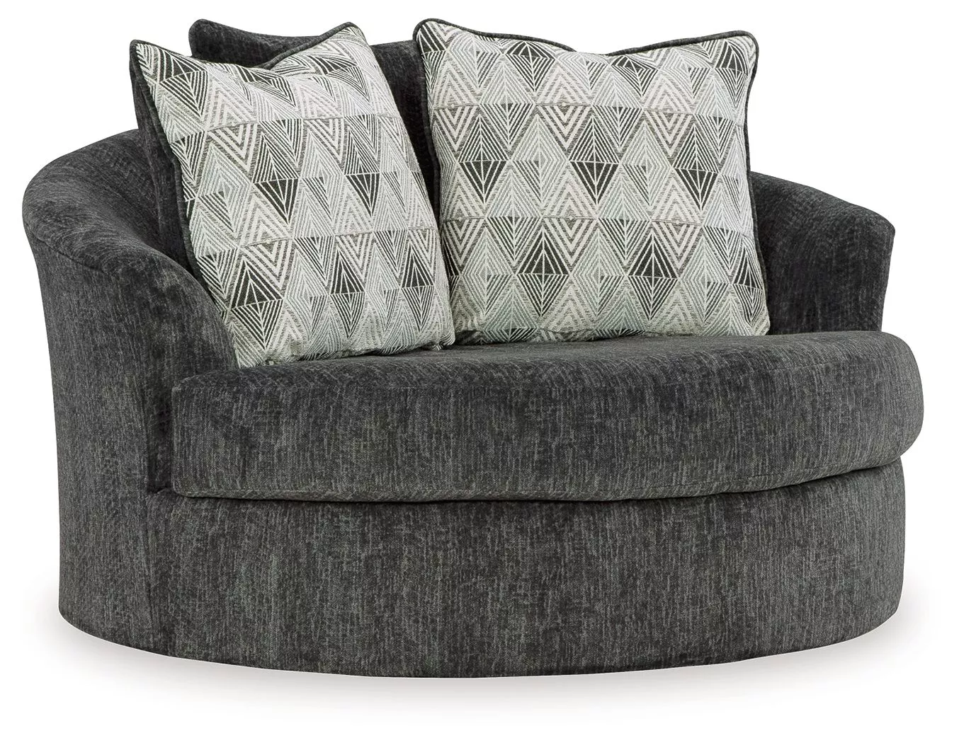 Biddeford - Oversized Swivel Accent Chair - Shadow