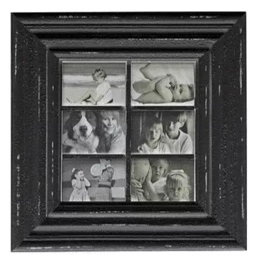 Black Distressed Wood Collage Photo Frame