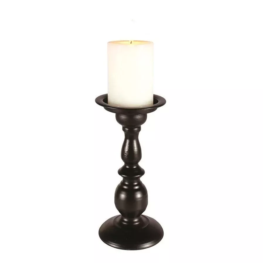 Black Metal Pillar Candle Holder