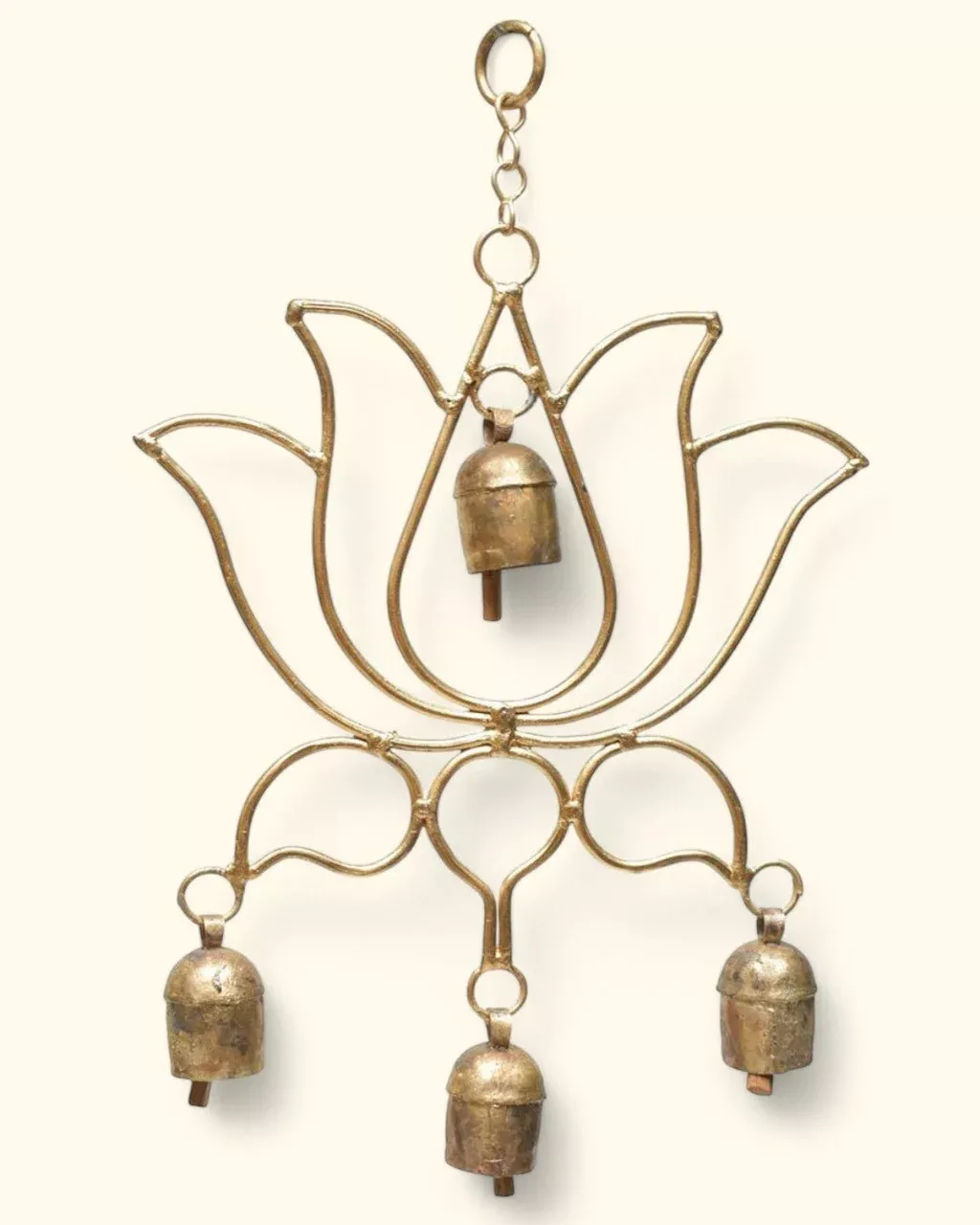 Blossoming Lotus Chime with Indian Bells