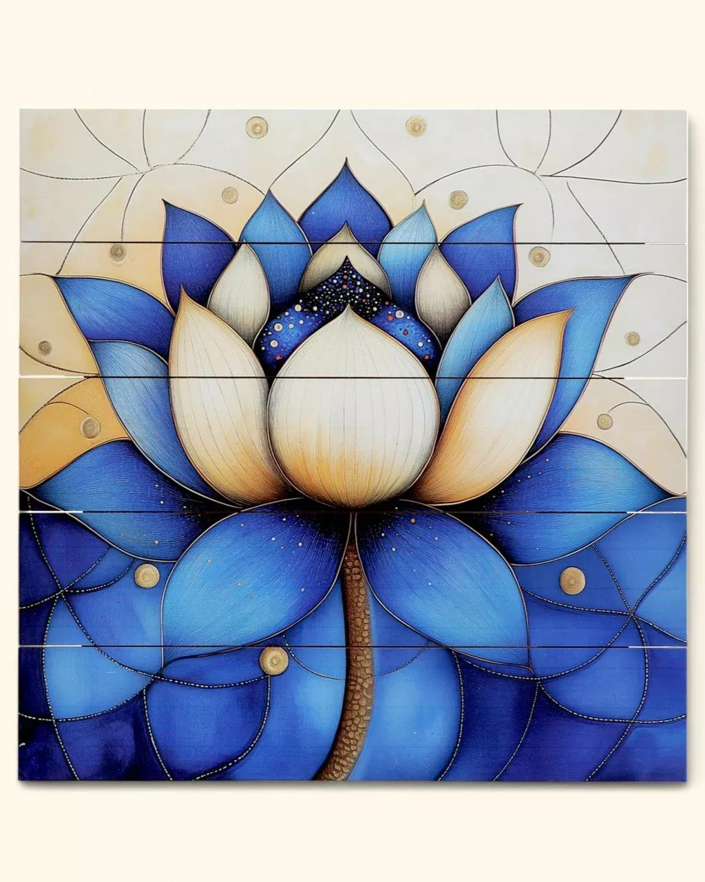 Blue Lotus Pallet Wall Hanging, USA