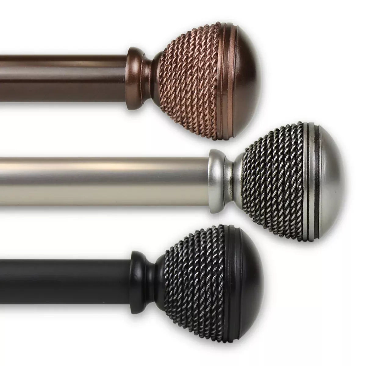 Braided 1" Single Curtain Rod