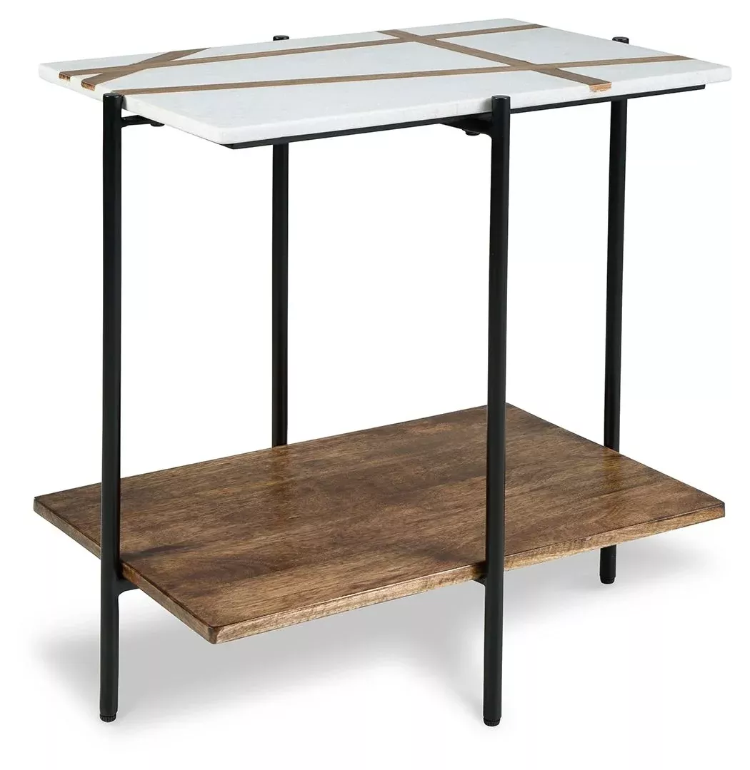 Braxmore - Accent Table - White / Light Brown