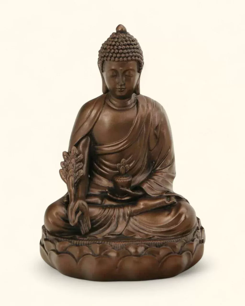 Bronze Tone Medicine Buddha Healing Statue, 6.5 Inches