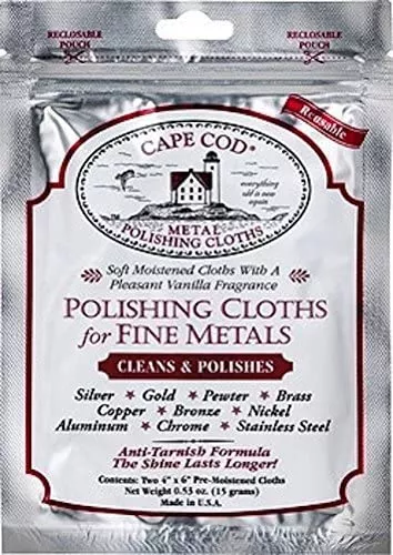 Cape Cod Metal Polishing Cloths Package of 2