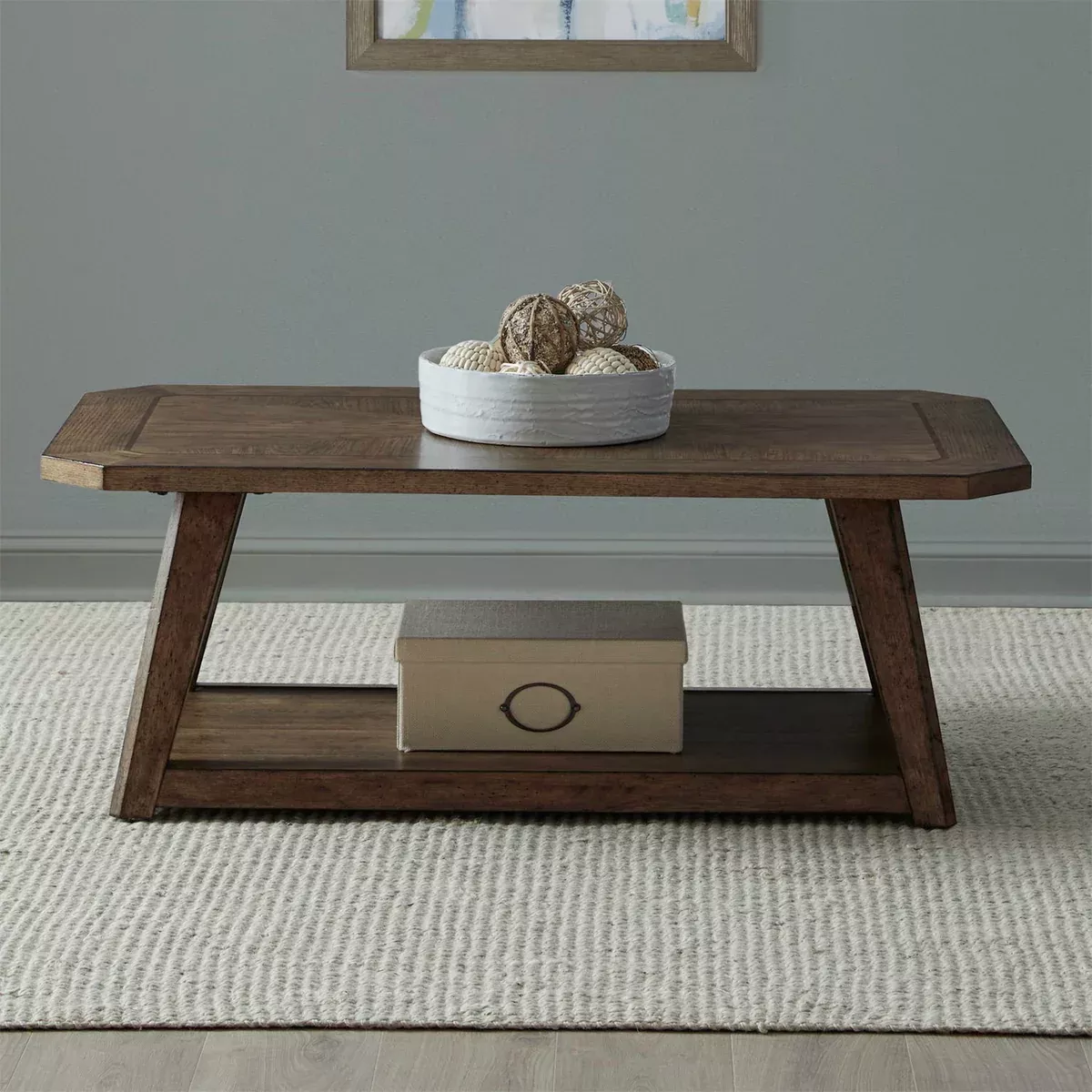 Carolina Park - Rectangular Cocktail Table - Amber Brown