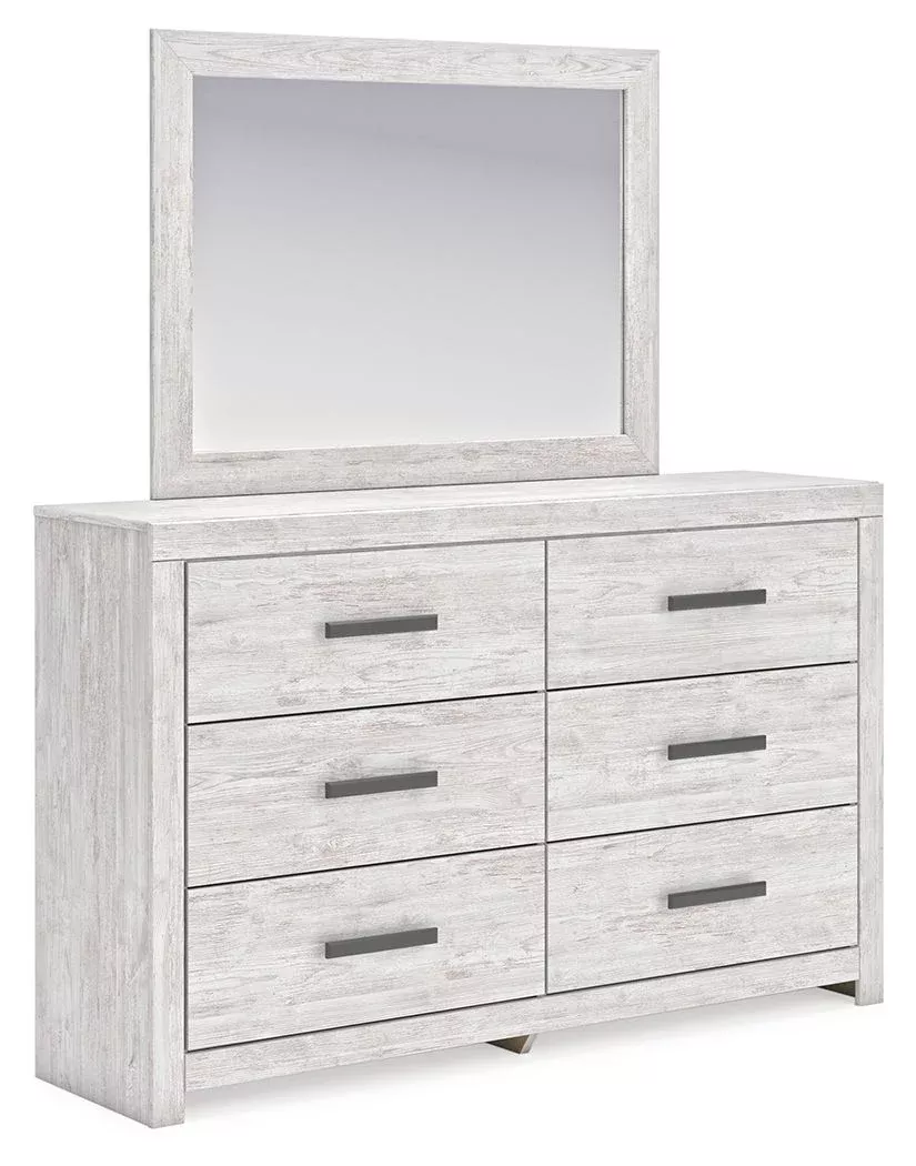 Cayboni - Dresser And Mirror - Whitewash