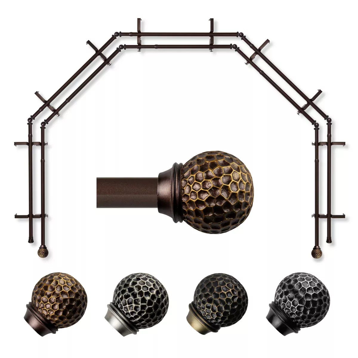 Celio 13/16" 5-Sided Double Bay Curtain Rod