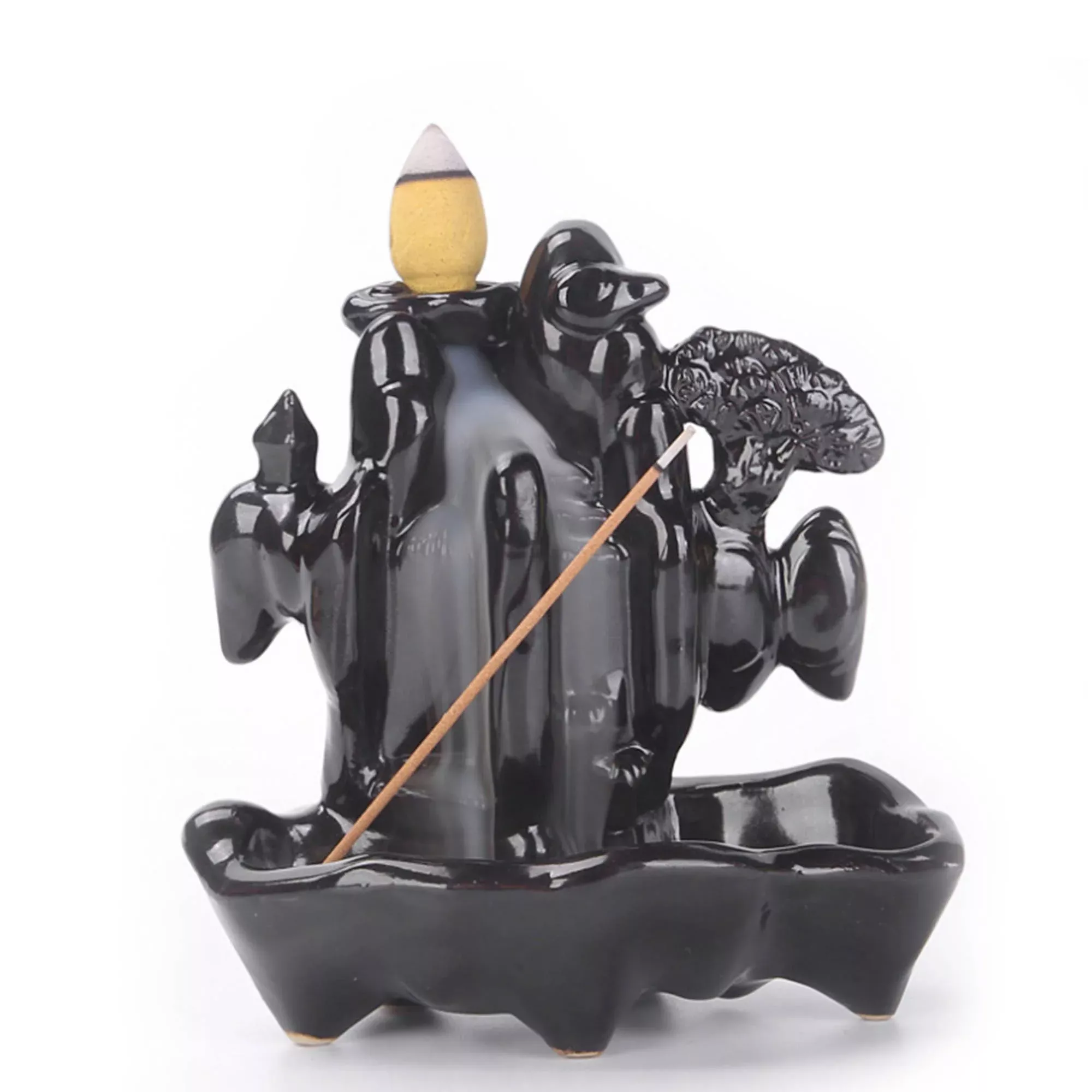 Ceramic Backflow Burner + Incense Holder - Zen Forest-Designs by Deekay Inc.