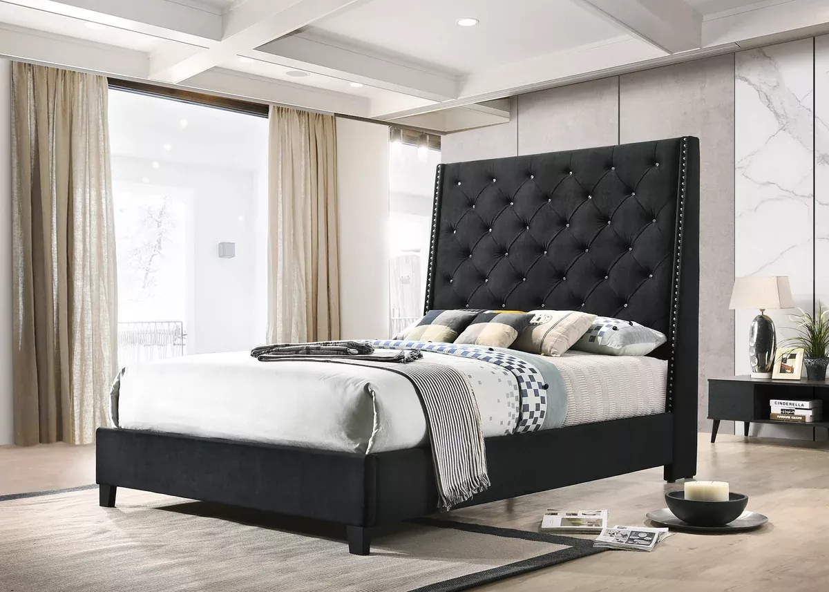 Chantilly - Queen Upholstered Bed - Black