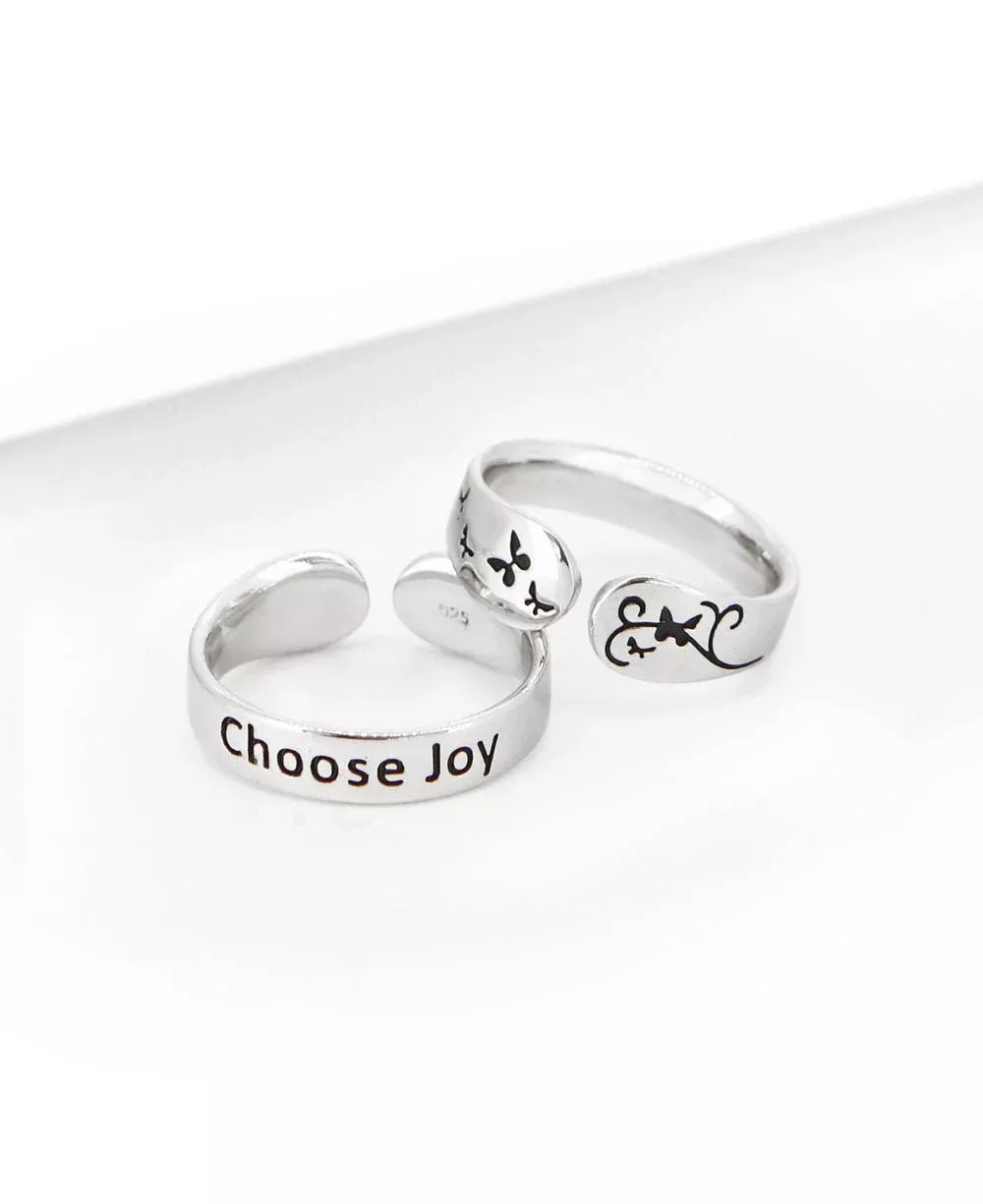 Choose Joy Inspirational Mantra Ring