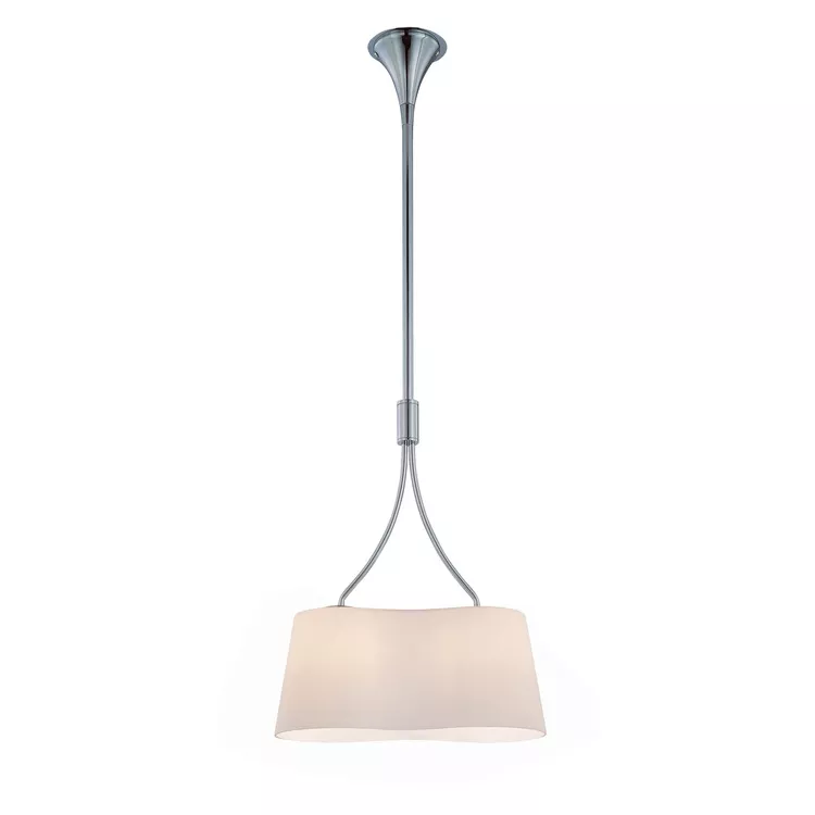 Chrome Ceiling Lamp E27 Frost Glass Shade 60W - Lite Source