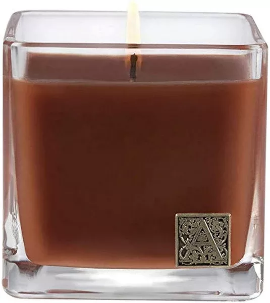 Cinnamon Cider Medium Glass Cube 12oz Candle by Aromatique