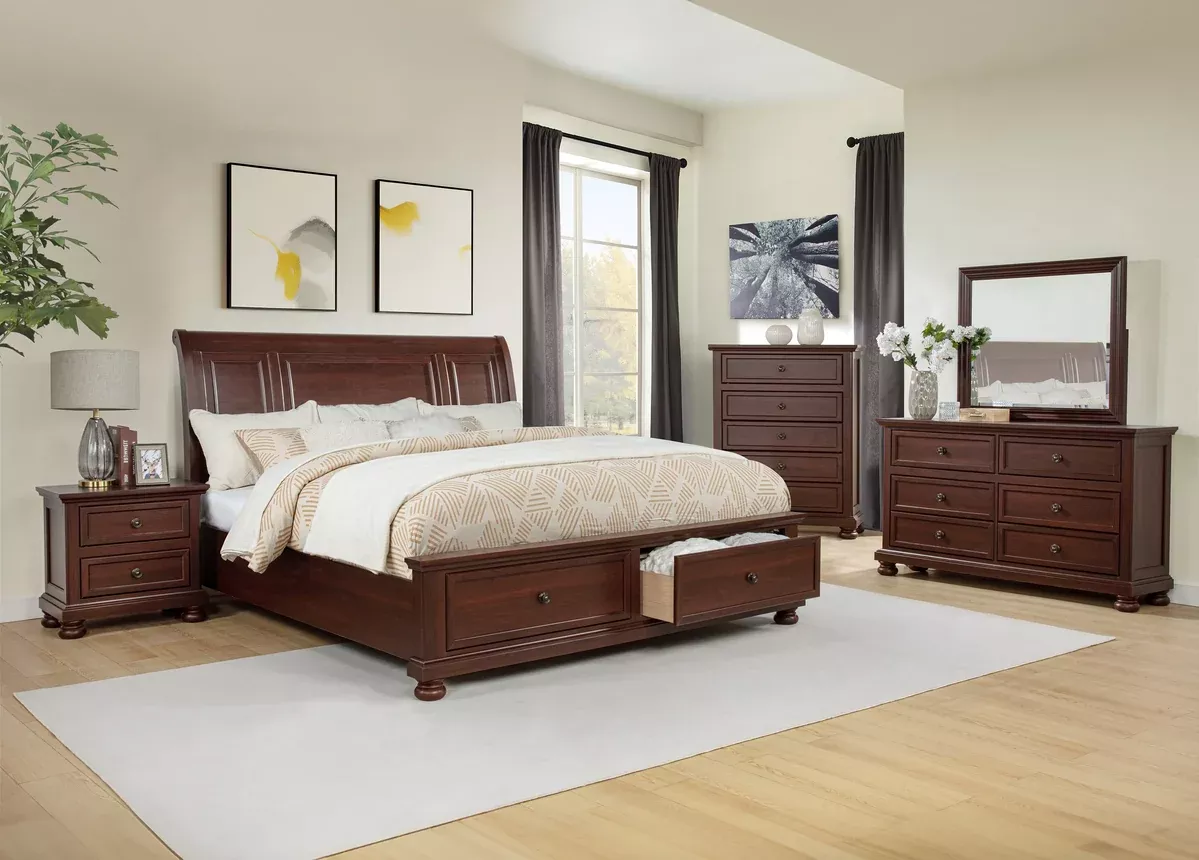 Claribelle Dark Cherry or Whitewash Bedroom Suites