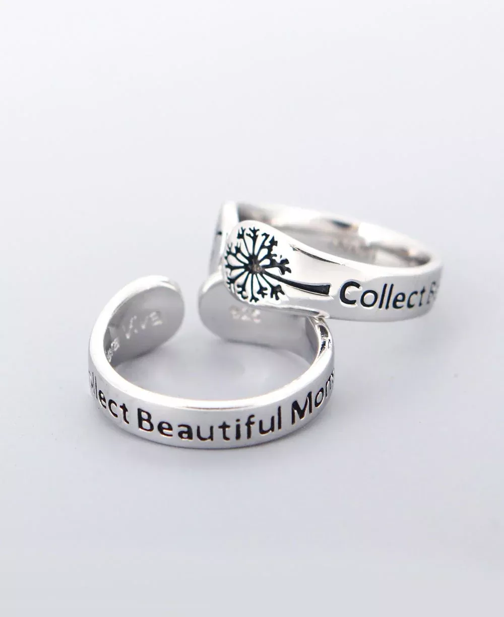 Collect Beautiful Moments Dandelion Sterling Silver Adjustable Ring