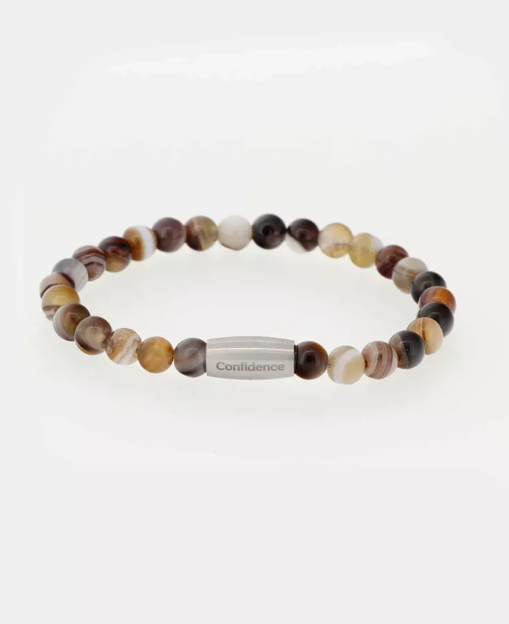 Confidence Brown Agate Gemstone Bracelet